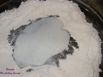 Making dough for badusha Making dough for badusha