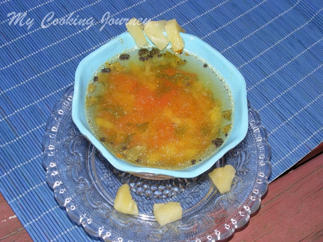 Pineapple rasam %%