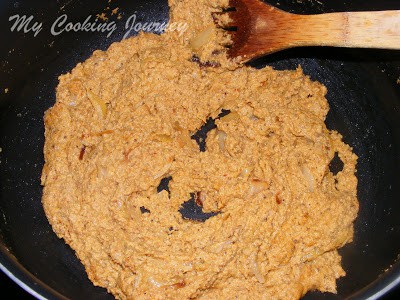 Vegetable kurma - After the masala if fried