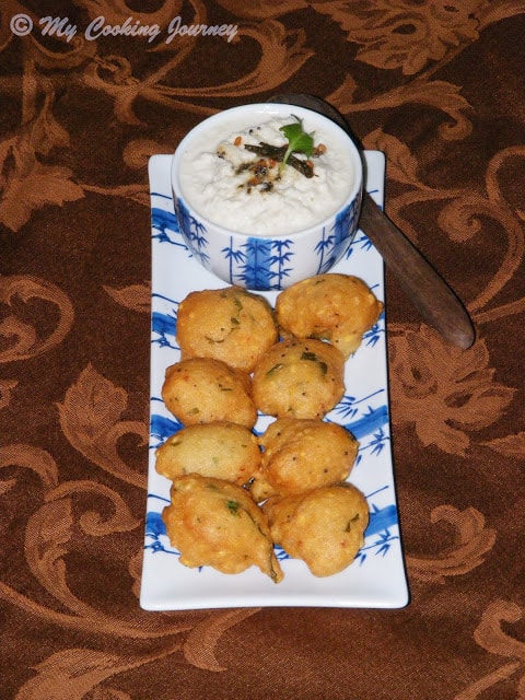 Lentil Fritters with Coconut Chutney