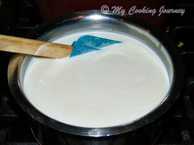 Boiling milk for kulfi Boiling milk for kulfi