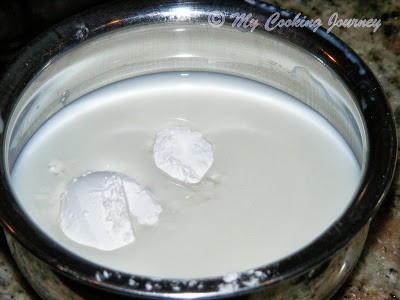 Corn flour dissolved in milk Corn flour dissolved in milk