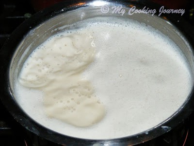 Milk simmering for icecream Milk simmering for icecream