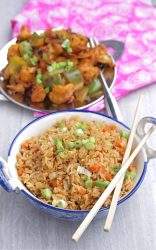How to make vegetable fried rice with gobi manchurian