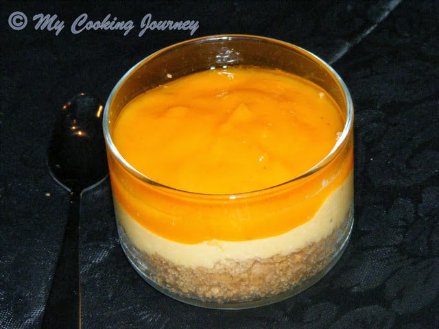 Egg less mango cheese cake %%