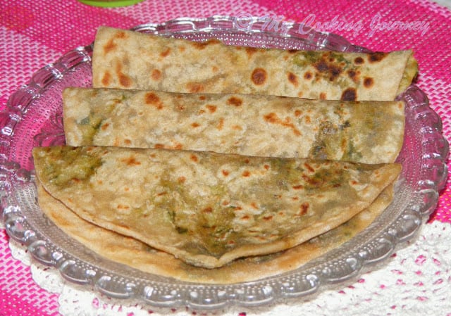 Stuffed methi paratha %%