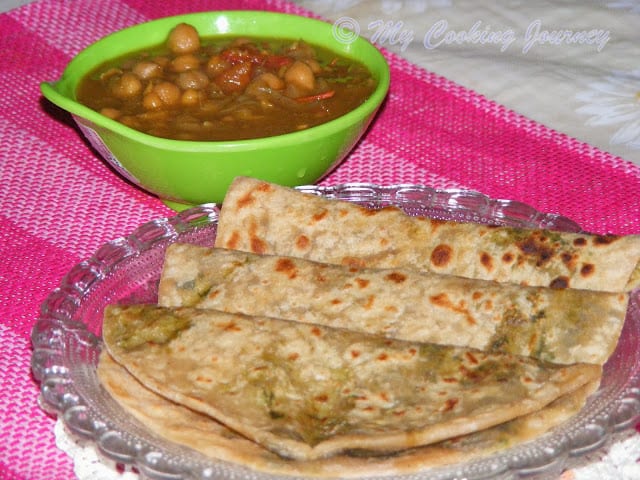Stuffed methi paratha %%