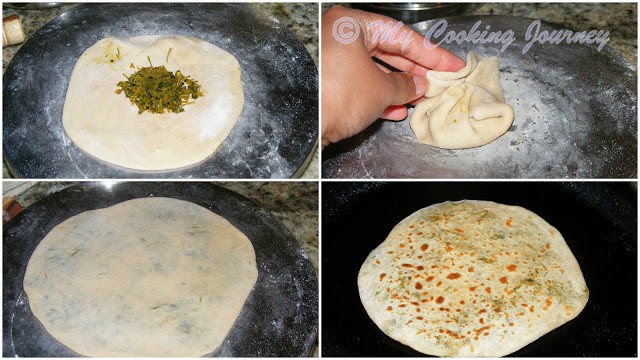 Stuffed methi paratha %%