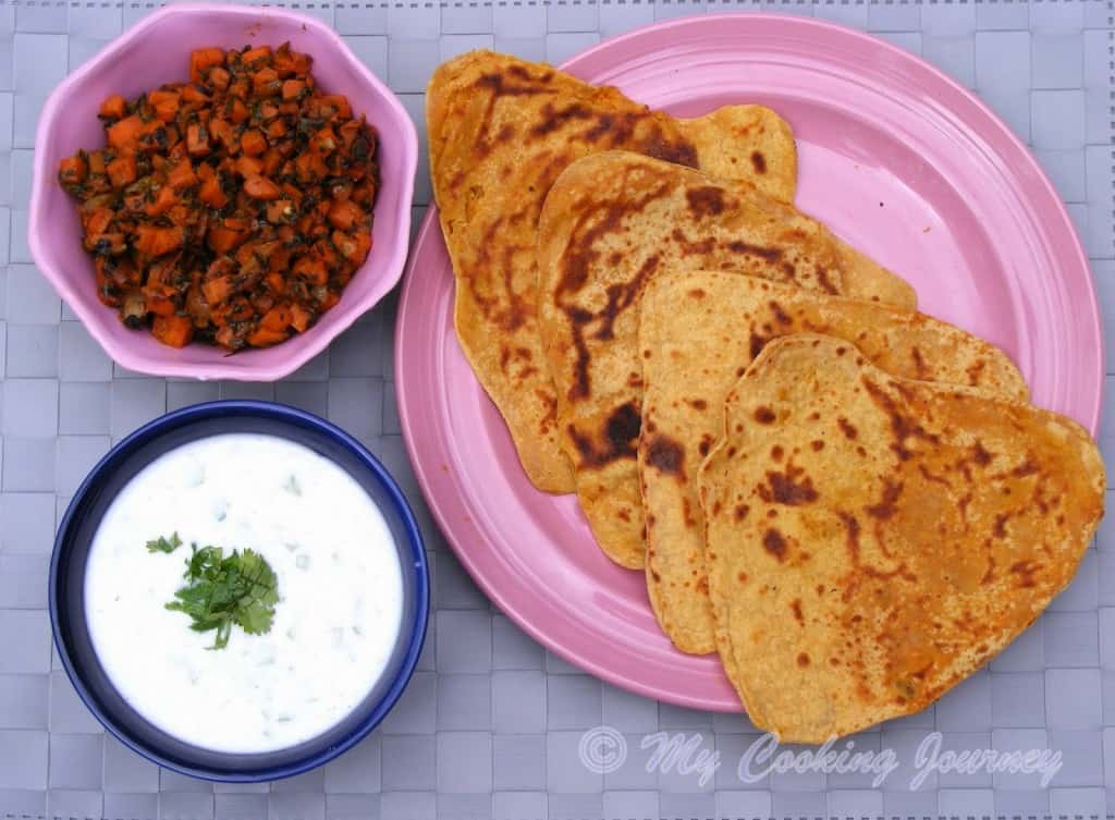 Haryana Besan Masala roti with Gajar methi subzi %%