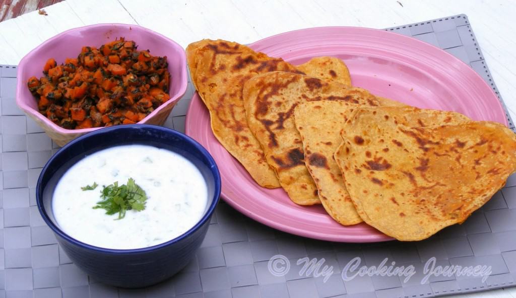 Haryana Besan Masala roti with Gajar methi subzi %%