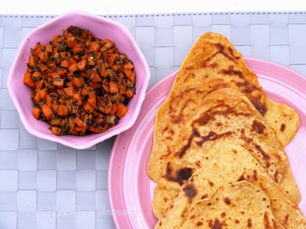 Haryana Besan Masala roti with Gajar methi subzi %%