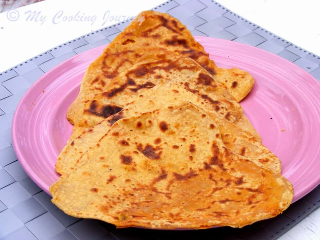 Haryana Besan Masala roti with Gajar methi subzi %%