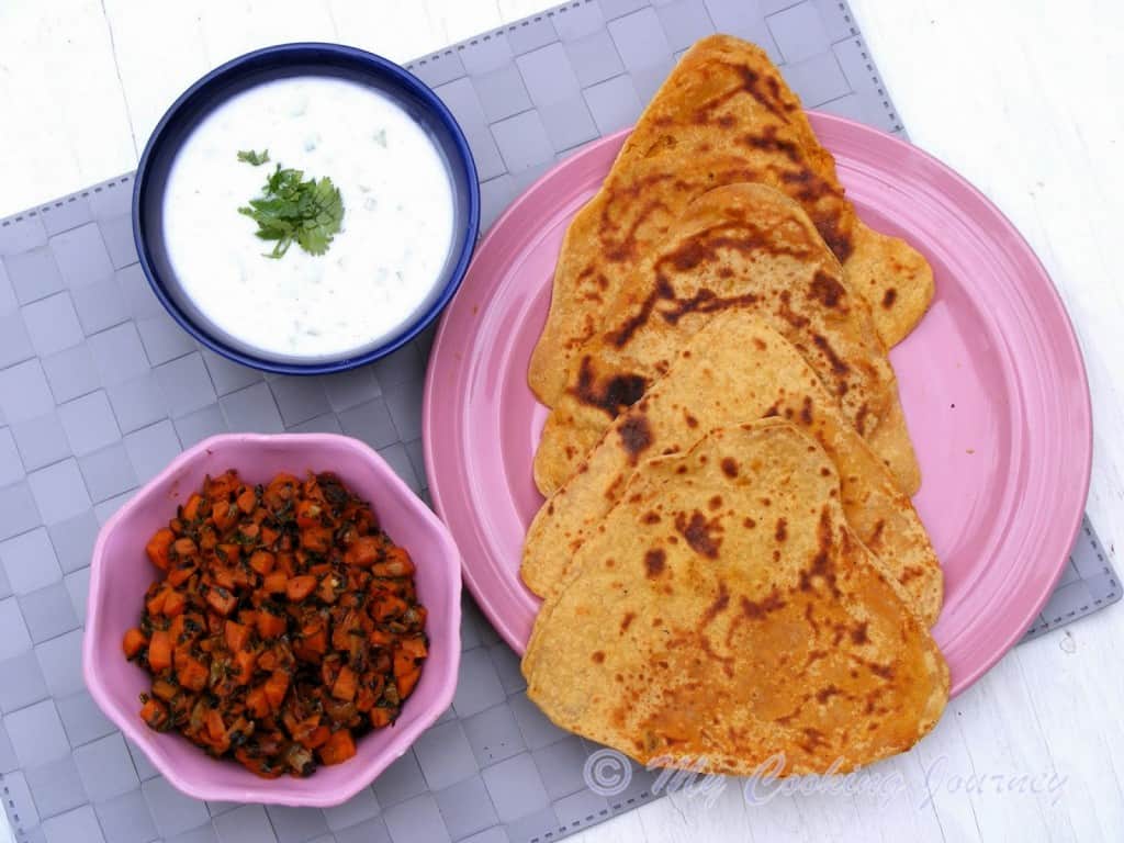 Haryana Besan Masala roti with Gajar methi subzi %%