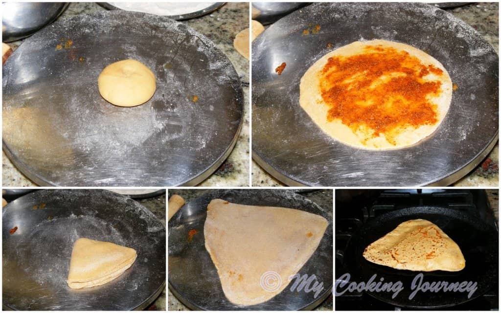 Haryana Besan Masala roti with Gajar methi subzi