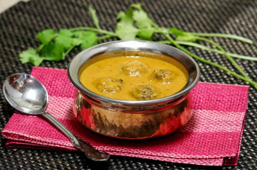 Cabbage and paneer kofta curry