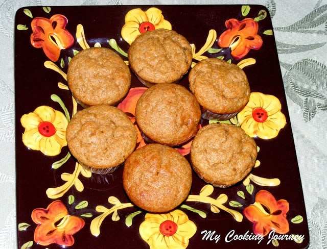 Whole Wheat Banana Pineapple Muffins
