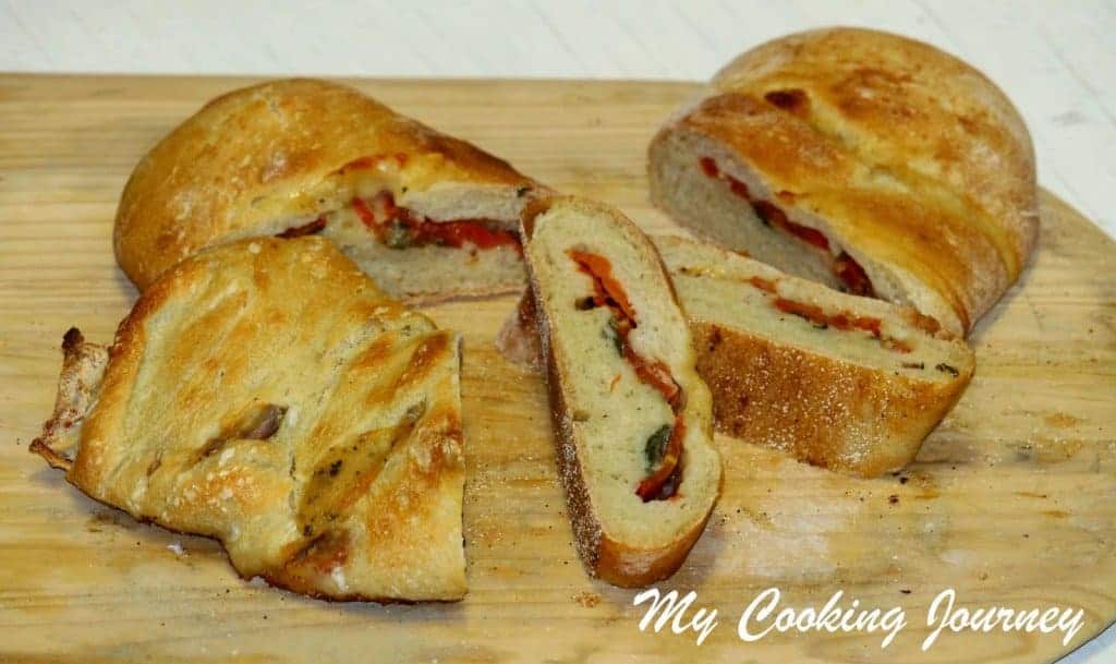 Tomato, Mozzarella and Basil Stuffed Baguette Tomato Mozzarella and Basil stuffed Baguette
