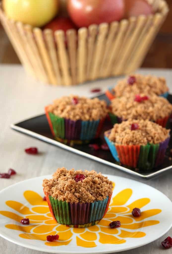 Whole Wheat Apple Cranberry Muffins with Streusel Topping Whole Wheat Apple Cranberry Muffins with Streusel Topping