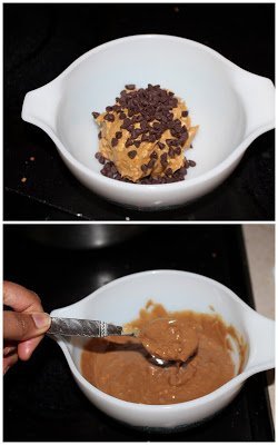 Melted peanut butter and chocolate Melted peanut butter and chocolate