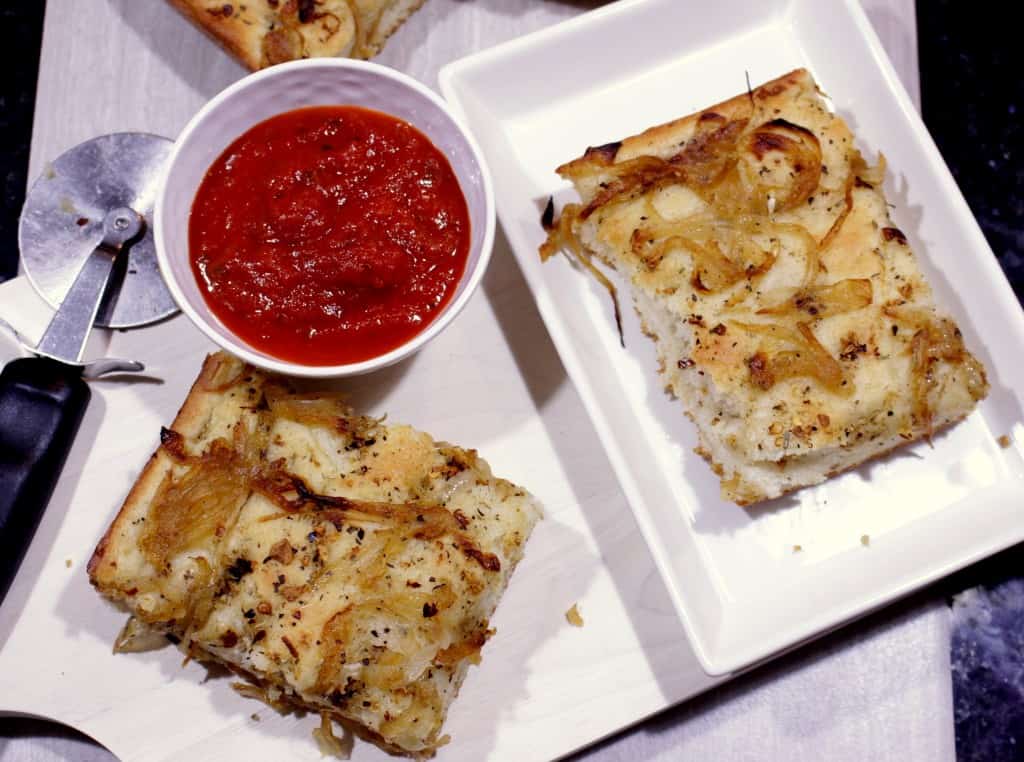 Focaccia with Herbed Oil and Caramelized Onions Focaccia with Herbed Oil and Caramelized Onions