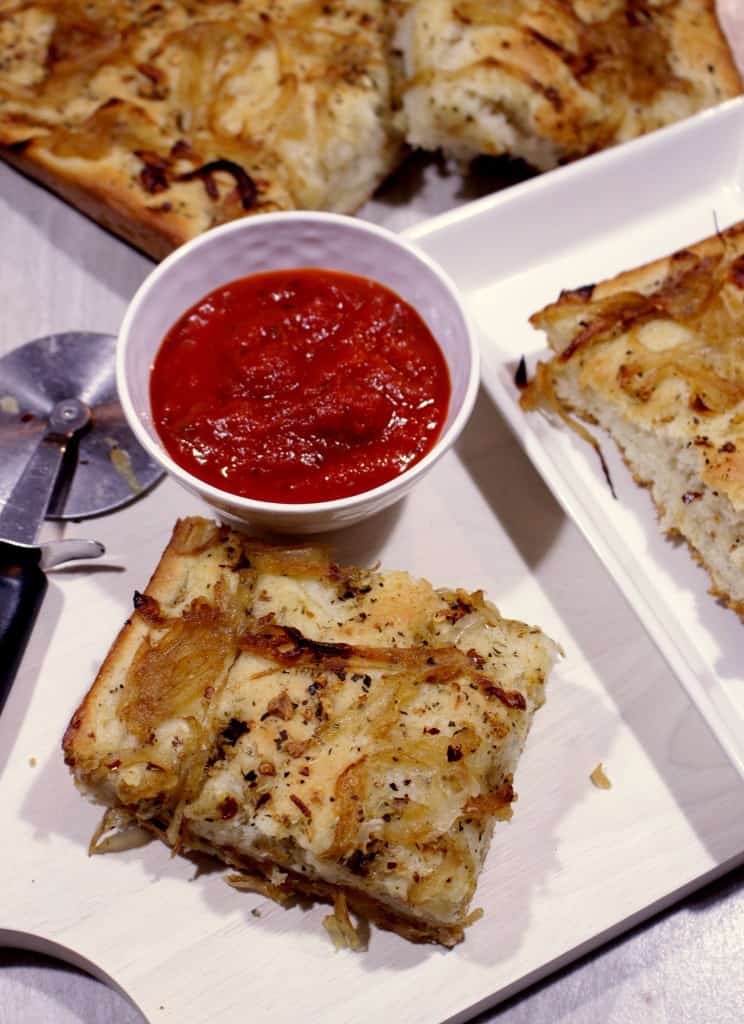 Focaccia with Herbed Oil and Caramelized Onions Focaccia with Herbed Oil and Caramelized Onions