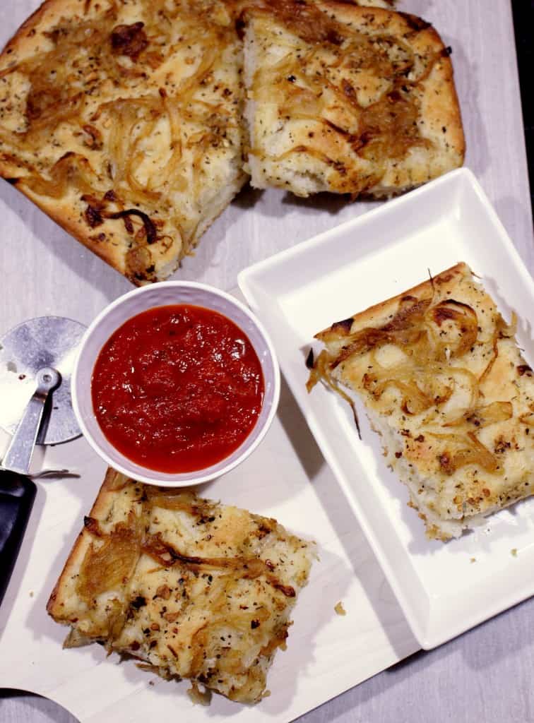 Focaccia with Herbed Oil and Caramelized Onions Focaccia with Herbed Oil and Caramelized Onions