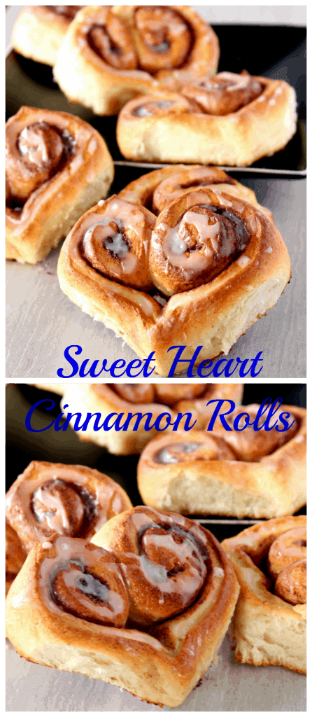 heart shape cinnamon rolls