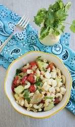 Pasta salad with roasted red pepper
