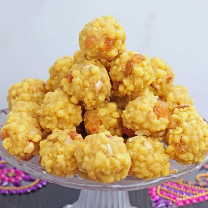 Boondi ladoo stacked up