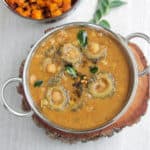 Bitter gourd and chick peas in tamarind stew