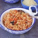 tomato rice in a bowl