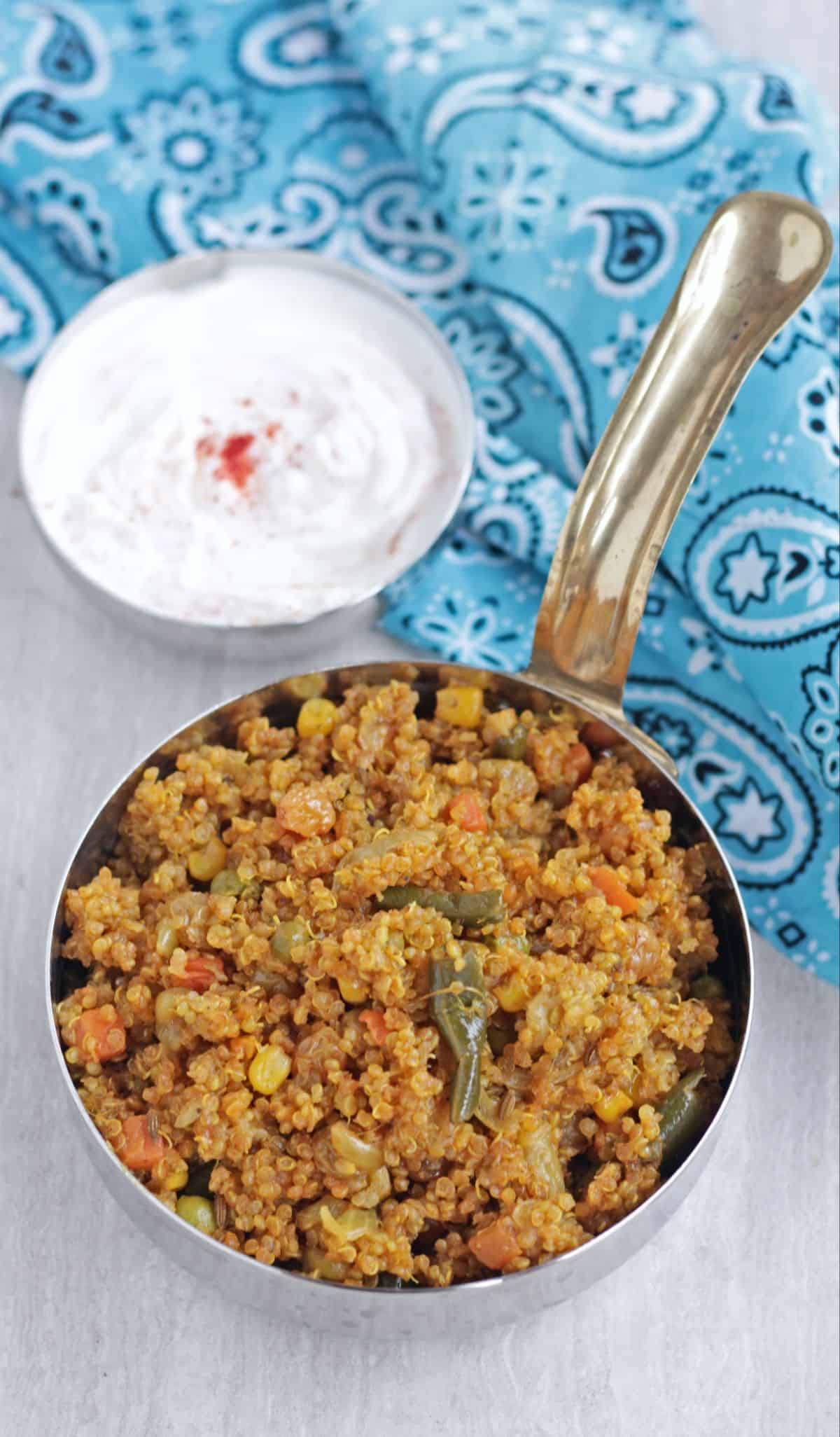 quinoa pulao with raita