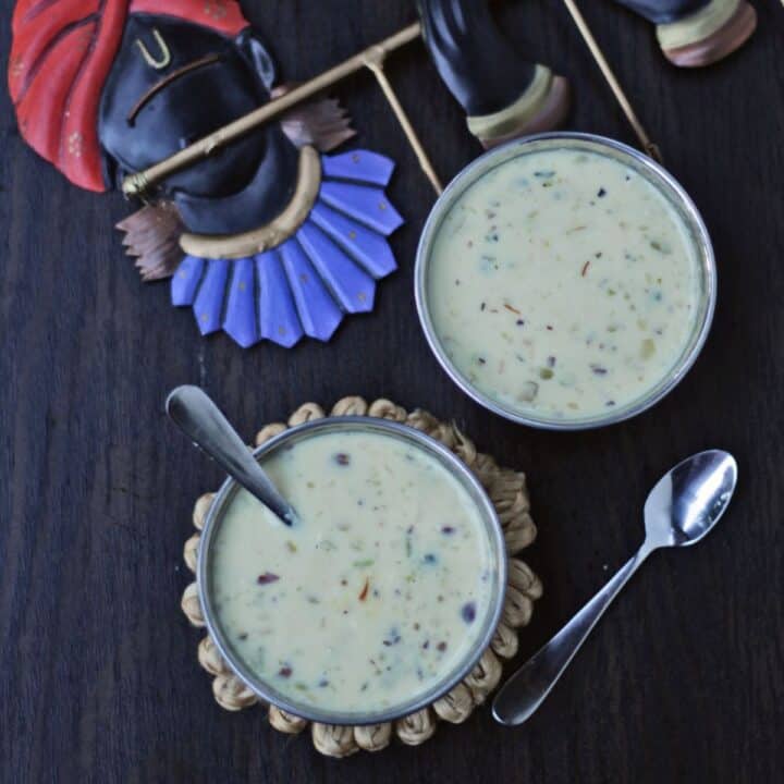 Basundhi dessert in bowls