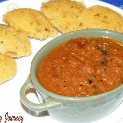Spicy Chettinad Red Chutney served in a dish