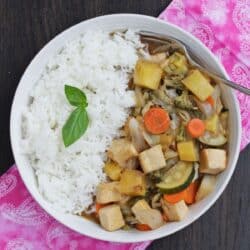 sweet and sour vegetables with rice