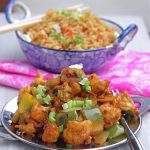 Indo Chinese Gobi Manchurian with fried rice