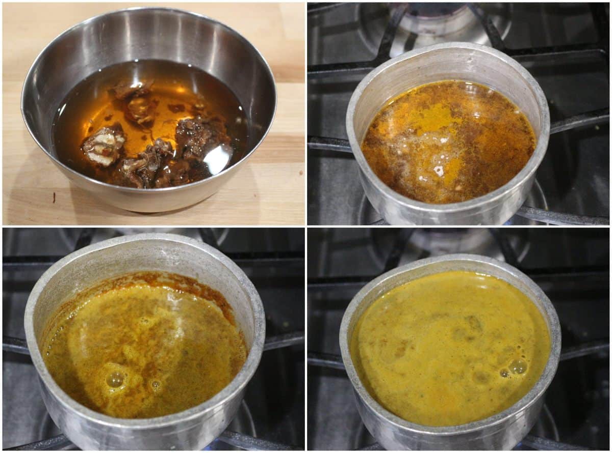process shot to make pepper and cumin rasam