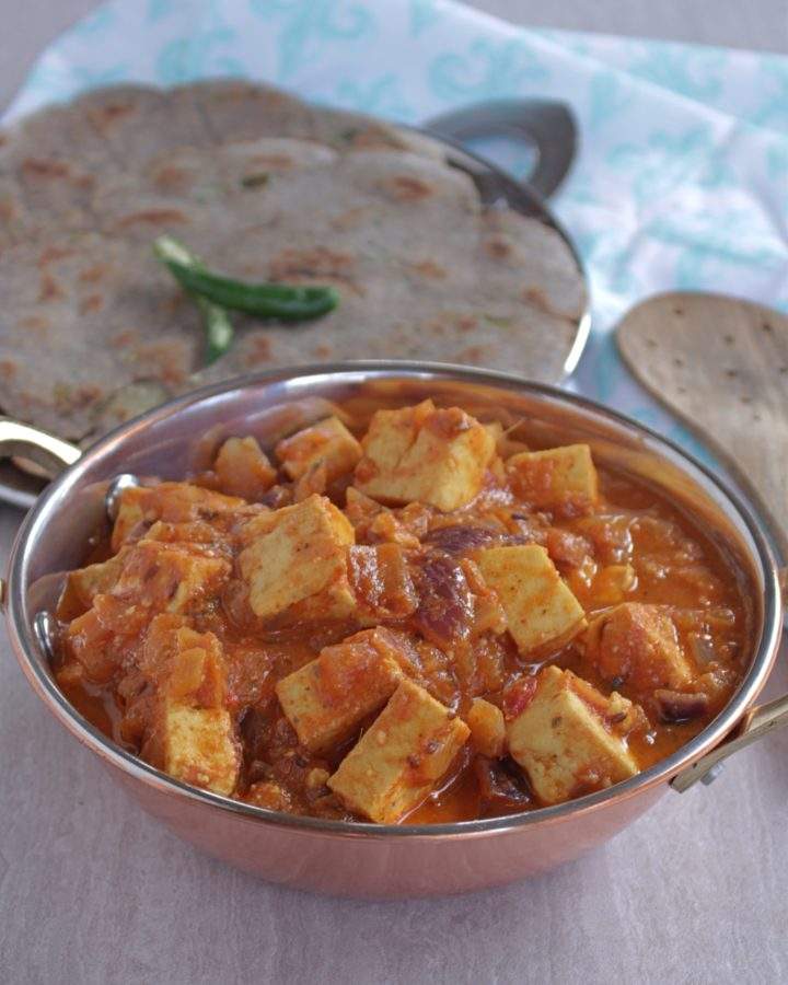 Paneer Do Ppaaza subzi with buckwheat roti