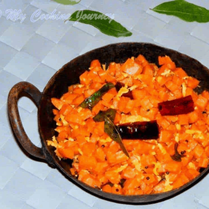 Carrot Curry with Coconut in a Pan