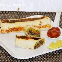 Mexican Bean wrap served with salsa