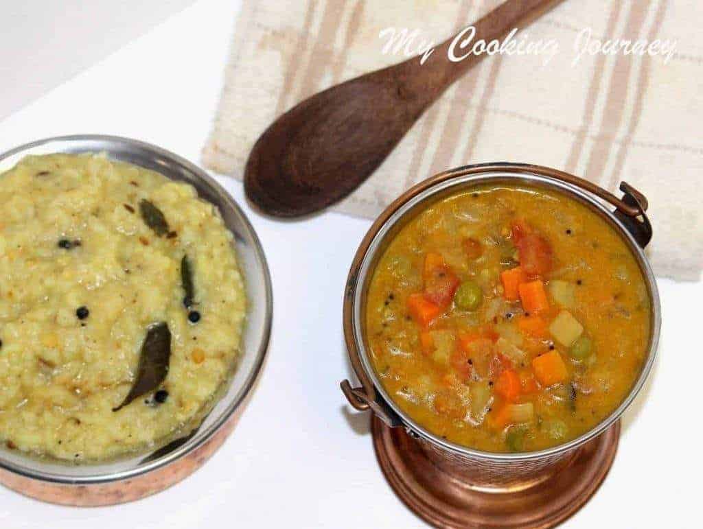 Mixed Vegetable Gothsu Pongal and Kalyana Gothsu