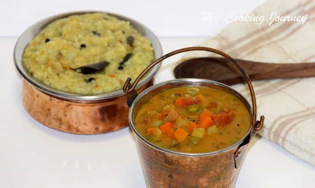 Mixed Vegetable Gothsu Pongal and Kalyana Gothsu