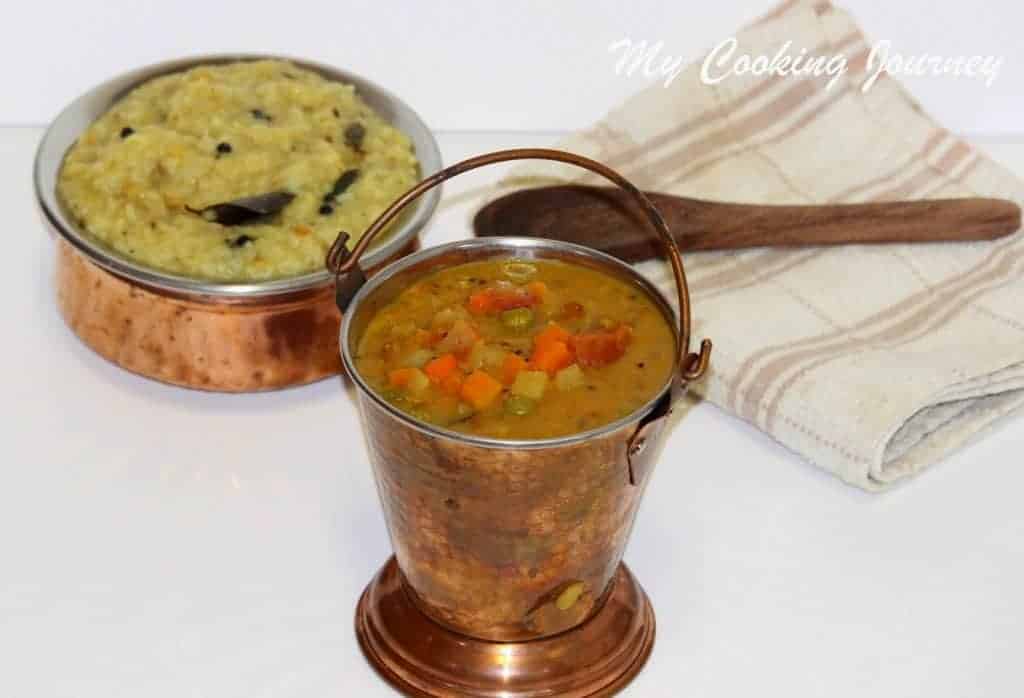Mixed Vegetable Gothsu Pongal and Kalyana Gothsu