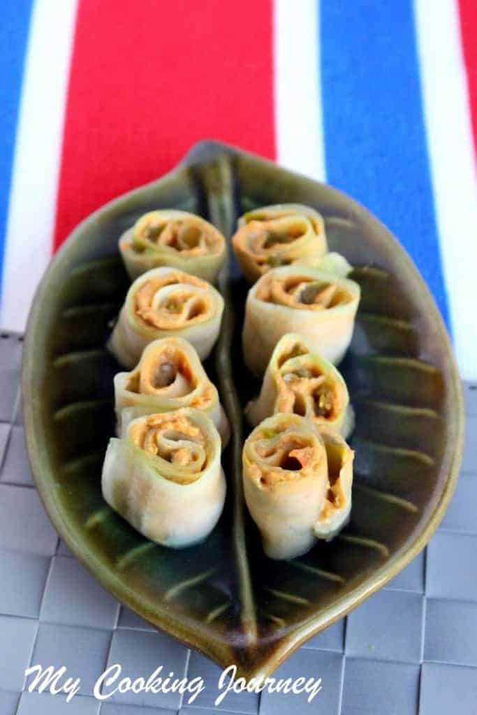 Low carb cucumber roll up appetizer