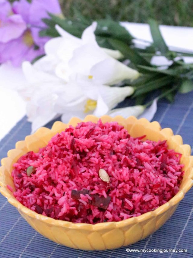 Beetroot Rice Pulao - My Cooking Journey