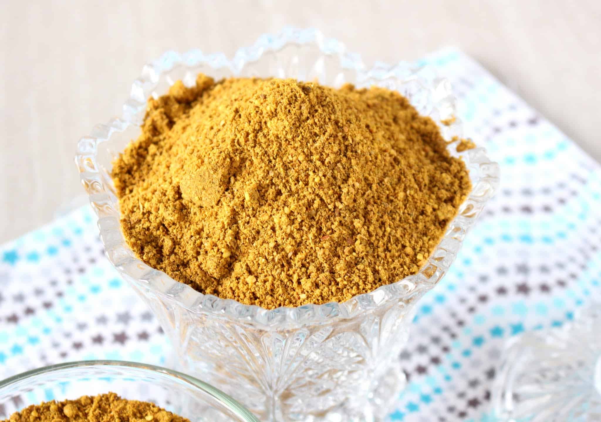 Rasam powder in a jar