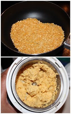Roasted and ground lentil/dal for Ukkarai Roasted and ground lentil/dal for Ukkarai