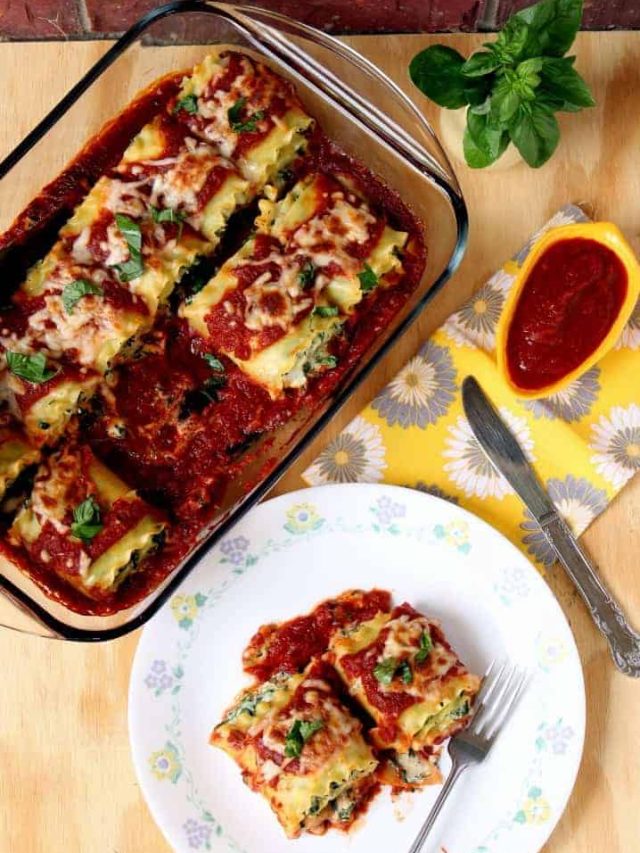 Spinach And Ricotta Cheese Lasagna Roll-Ups - My Cooking Journey