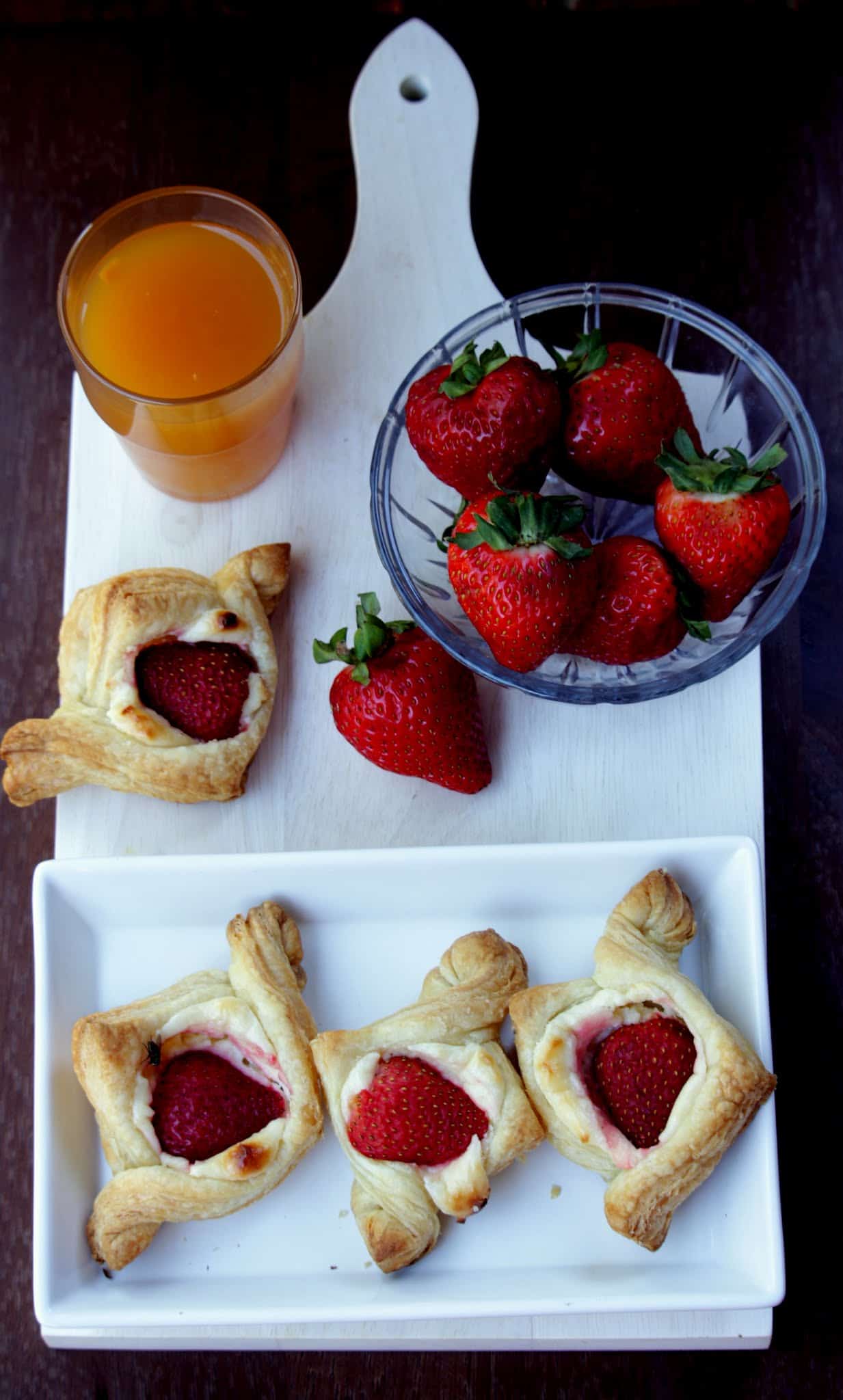 Strawberry Cream Cheese Pastry served in a dish