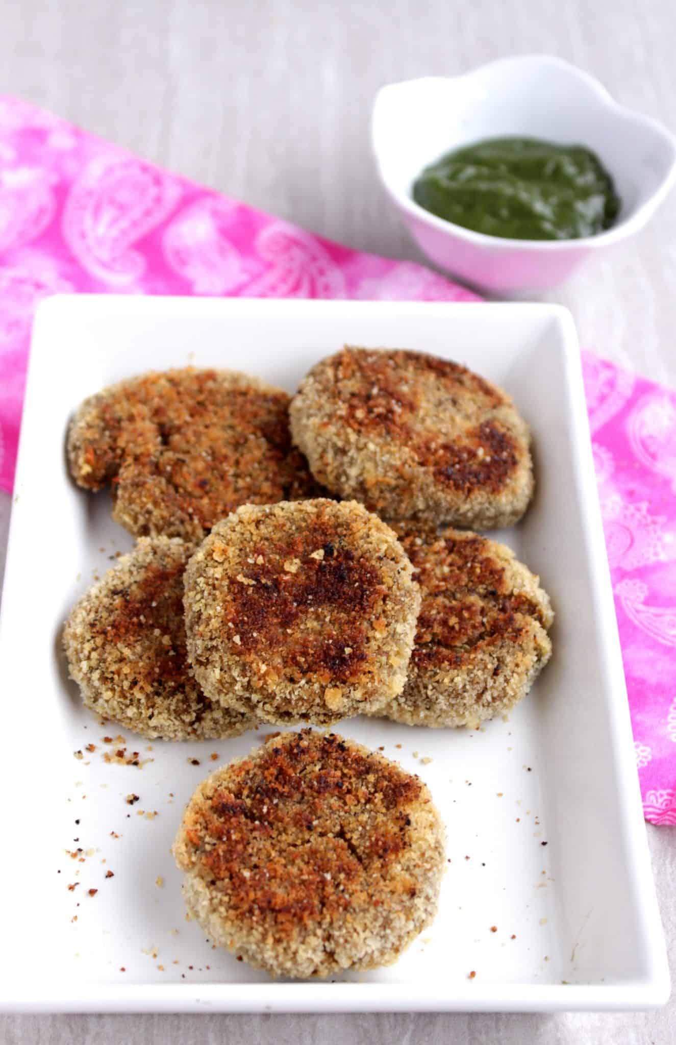 Baked Quinoa Vegetable Cutlet Baked Quinoa Vegetable Cutlet in a tray
